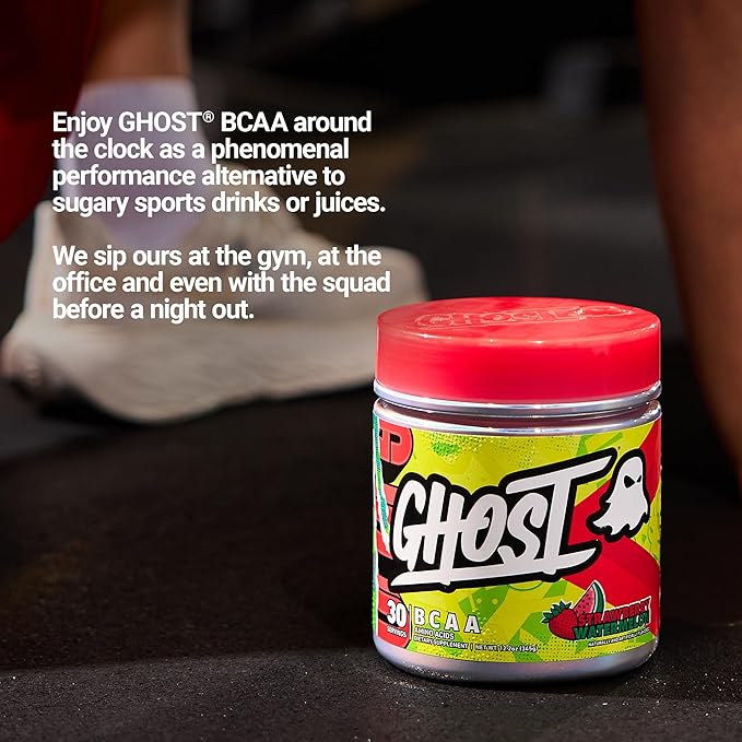 GHOST BCAA Powder Amino Acids Supplement Strawberry Watermelon - 30 Servings - Sugar-Free Intra Post &amp Pre Workout Amino Powder &amp Recovery Drink 7G BCAA