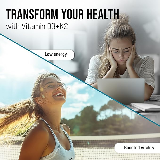 MERRY VITA Vitamin D3 K2 300 Softgels – 10000 IU &amp 200 MCG K2 MK7 – Plant-Based Vegan Non-GMO Gluten-Free – Coconut Oil – Immune Bone &amp Muscle Support – D3 con K2 vitamina Supplement