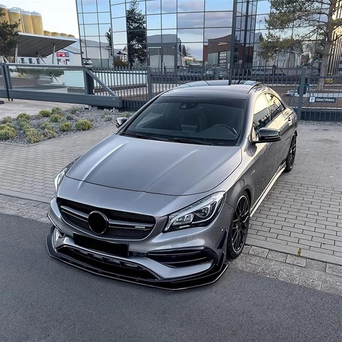 Kiyah Car Front Bumper Lip Diffuser Spoiler Compatible for Mercedes Benz CLA Class C117 CLA200 260 CLA45 AMG 2016-2019 Gloss Black(Carbon Look)
