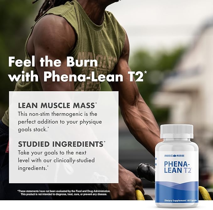 Anabolic Warfare Phena-Lean™ T2 Premier Supplement from Thermogenic Body Composition Supplement – Non-Stimulant – 60 Capsules*