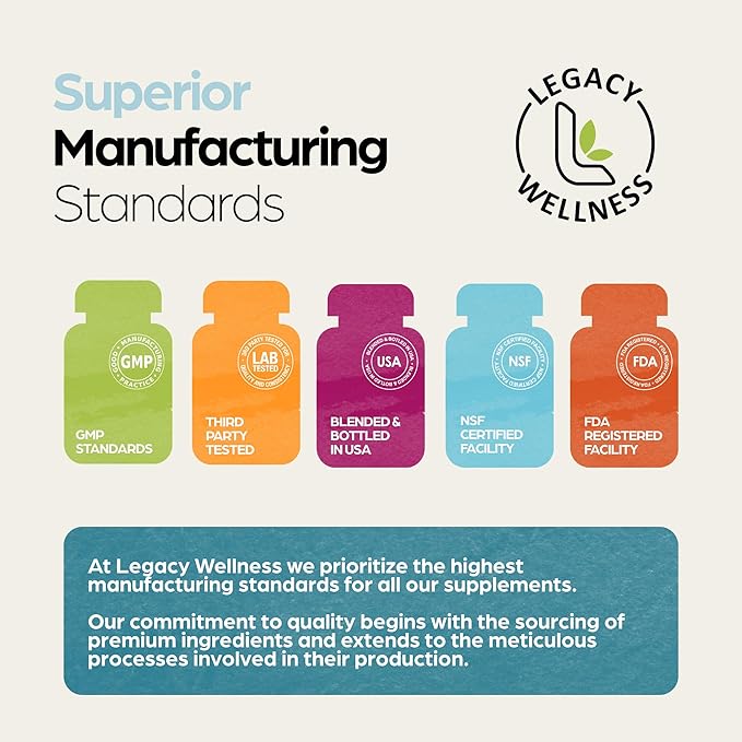 Legacy Wellness ZEN EASE Calm Mind Supplement - Natural Vegan Formula - 5-HTP Ashwagandha St. John's Wort L-Theanine Magnesium B-Vitamins - Capsules To Promote A Good Feeling of Peace