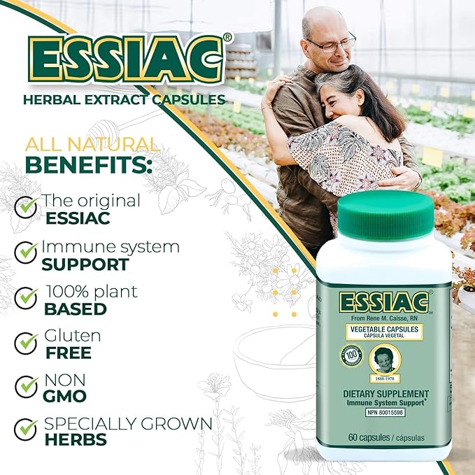 Essiac Tea All-Natural Herbal Extract Capsules – 60 Capsules | Powerful Antioxidant Blend to Help Promote Overall Health &amp Well-Being | Original Formula Since 1922 (Pack of 3)