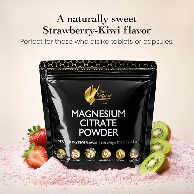 Cocó March N.M.D Magnesium Citrate Powder – Magnesium Supplement for Sleep &amp Relaxation Digestive &amp Brain Support – Vegan Gluten Free Keto Friendly &amp Non-GMO – Strawberry Kiwi Flavor 4