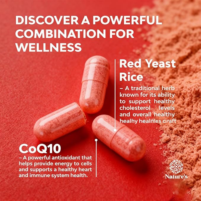 Red Yeast Rice &amp Coq10 Cholesterol Cleanse Red Yeast Rice Cholesterol Support Blend Natural Non-GMO Vegan