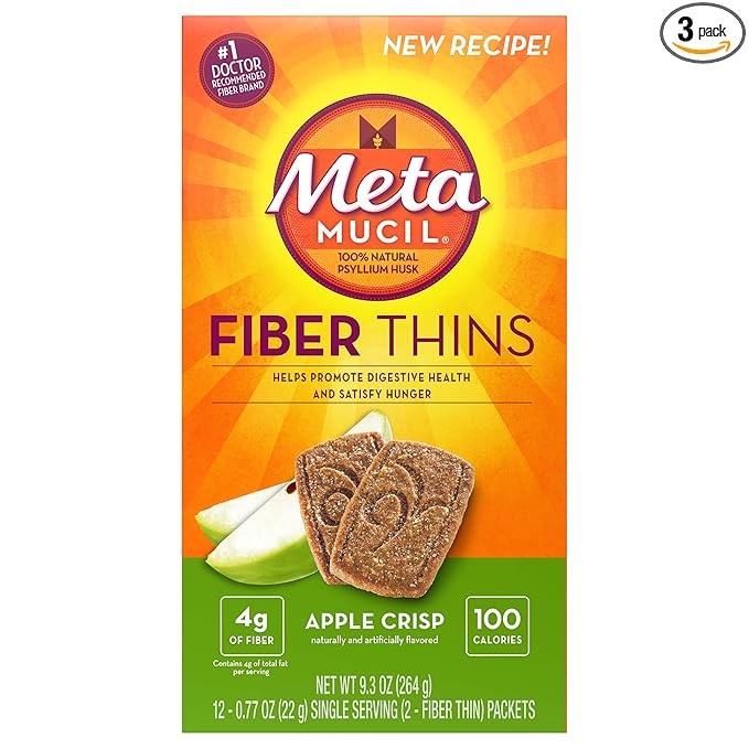 Metamucil Meta Multi-grain Fiber Wafers by Meta Apple Crisp 24 count (Pack of 3) (OLD)