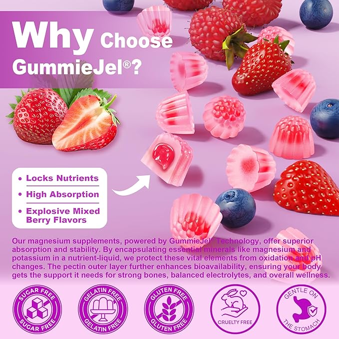 Sugar-Free Magnesium Gummies 400mg | 5-in-1 Complex Magnesium: Glycinate Citrate Malate Chloride &amp Taurate | with Ashwagandha Vitamin D3 &amp Zinc | Calm Mood &amp Energy Support | Vegan 2