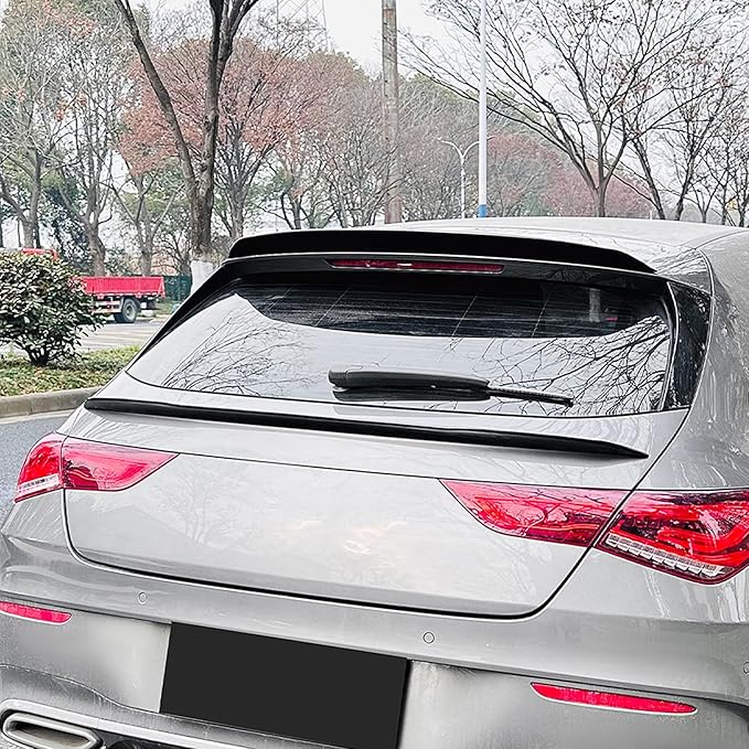 Roof+Rear Trunk Spoiler Wing For Benz CLA Class X118 CLA35/45 AMG 2019-2023 Black