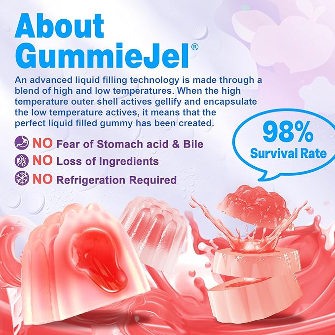 Probiotic Gummies for Women Men 60 Billion CFU Probiotics + Prebiotics Gummy Sugar Free 11 Strains for Digestive Health Supports Constipation Diarrhea Gas &amp Bloating - Peach Flavor Vegan 12