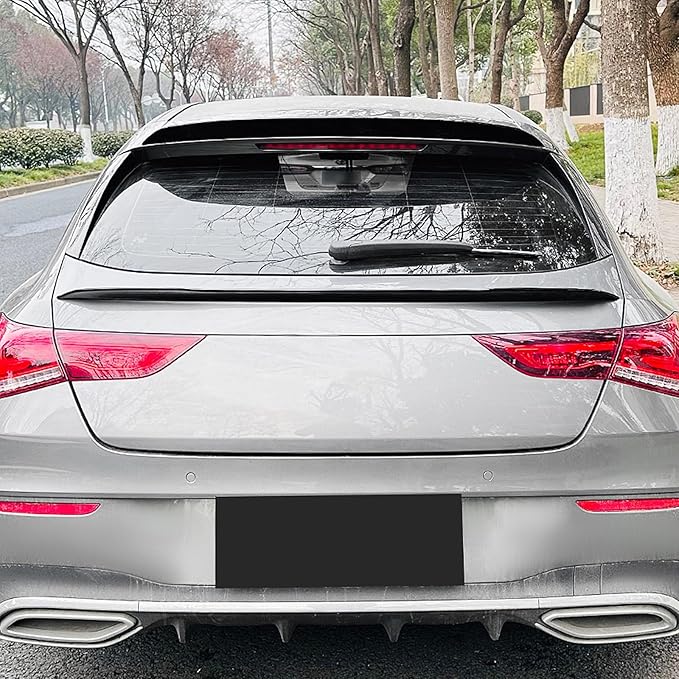 Roof+Rear Trunk Spoiler Wing For Benz CLA Class X118 CLA35/45 AMG 2019-2023 Black