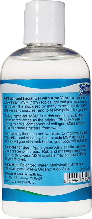 KALA HEALTH MSMPure MSM Coarse Flakes 1lb and MSM Gel with Organic Aloe 8oz Bundle