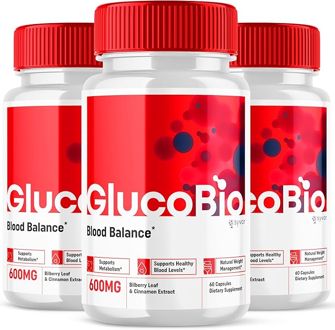 (3 Pack) Glucobio Capsules Gluco Bio Advanced Glyco Support Formula Pills Glucobio Extra Strength Supplement Glucobio Natural Ingredients Glycogen Support Gluco Bio Glycogen Reviews (180 Capsules)