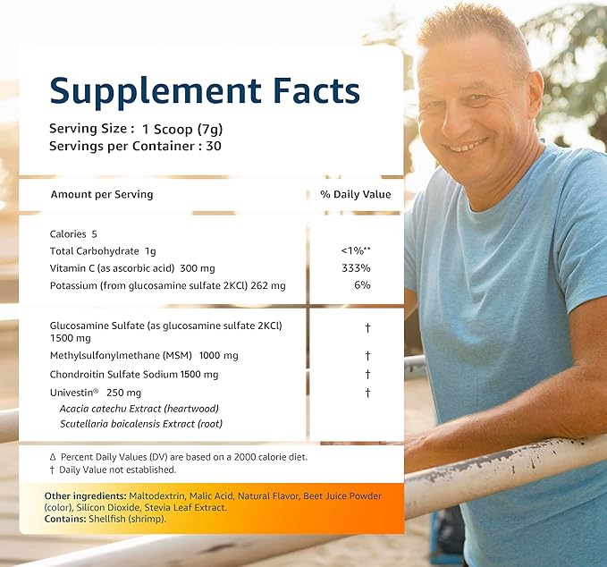 Univera RegeniCARE Canister Glucosamine Chondroitin MSM Univestin Supports Joint Comfort + Mobility + Flexibility 30-Day Supply (Mango Flavor)