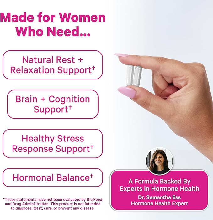 Pink Stork Magnesium Complex for Women - 8 Forms Including Glycinate Malate Citrate &amp L-Threonate - Stress Sleep Muscle &amp Hormone Support - 400 mg Elemental Magnesium - 60 Vegan Capsules