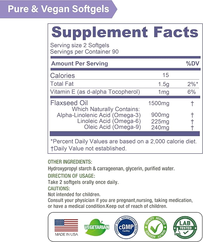Lovita Cold-Pressed Flaxseed Oil softgel + Magnesium 800 Tablets Nutrient Bundle