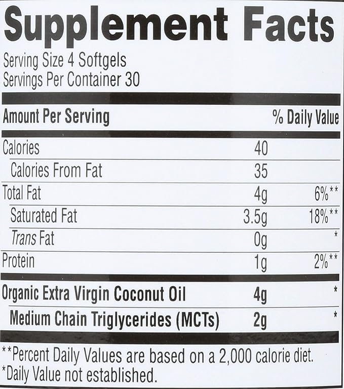 365 Everyday Value Coconut Oil softgels 120 CT