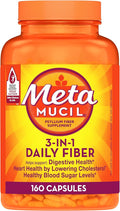 Metamucil Psyllium Husk GLP-1 Friendly Fiber Capsules 160 Capsules 3-in-1 Fiber Supplement Daily Psyllium Husk Fiber Capsules Help Support Digestive Health by Promoting Regularity* Help Supplemen