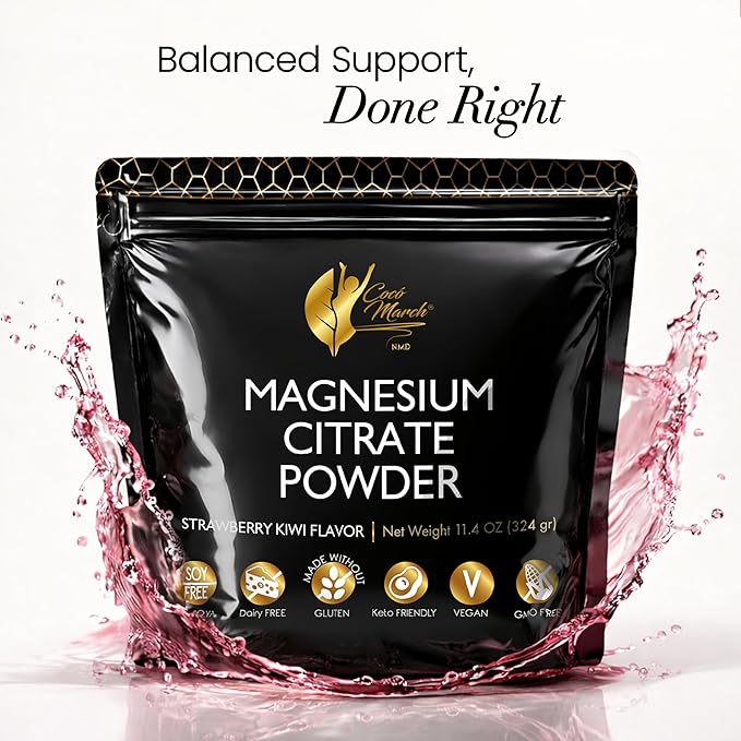 Cocó March N.M.D Magnesium Citrate Powder – Magnesium Supplement for Sleep &amp Relaxation Digestive &amp Brain Support – Vegan Gluten Free Keto Friendly &amp Non-GMO – Strawberry Kiwi Flavor 4