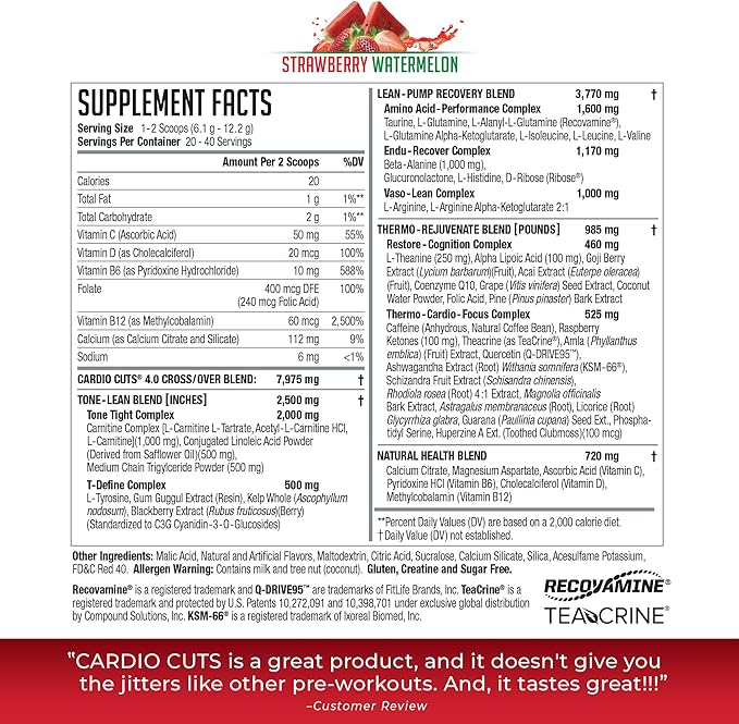 NDS Nutrition Cardio Cuts 4.0 - Strawberry Watermelon 30 servings (Pack of 1)