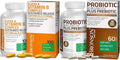 Bronson Probiotic 50 Billion CFU + Prebiotic with Apple Polyphenols &amp Pineapple Fruit Extract + Vitamin B Complex Sustained Release