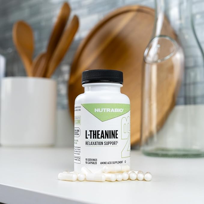 NutraBio L-Theanine Supplement 200mg - May Help Promote and Support Relaxation 90 Capsules