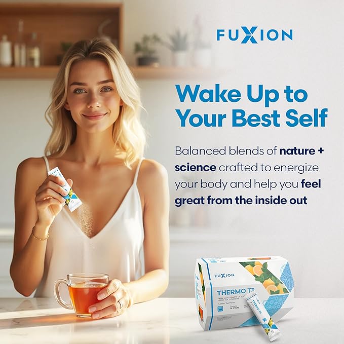 FuXion | Thermo T3 Weight Loss Tea | Blend of 3 Teas | L-Carnitine | Slim Tea for Lose Weight Fast Women and Man | Belly Fat Burner | Thermogenic Fat Burner | Helps Generate Energy | Lemon Tea Flavor