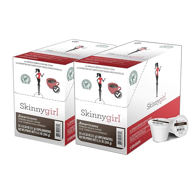 Skinny Girl Coffee Single Serve Cups for Keurig K Cup Brewer Americano Bold Coffee 48 Count