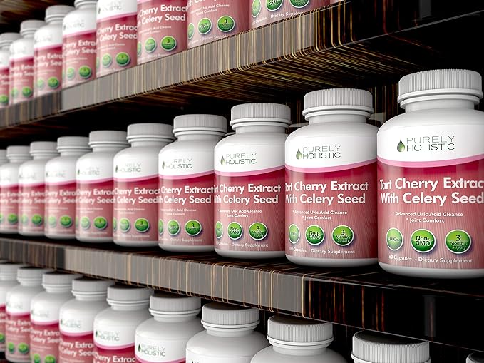 Tart Cherry Extract Capsules 1000mg - 180 Capsules 3 Month Supply - Blend with Tart Cherry and Celery Seed Powder