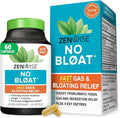 Zenwise Health No Bloat Digestive Enzymes for Gut Health Gas &amp Bloating Relief - Multi Enzymes Digestion Supplement with Probiotics Ginger Turmeric Dandelion &amp Lactase - Men &amp Women - 6