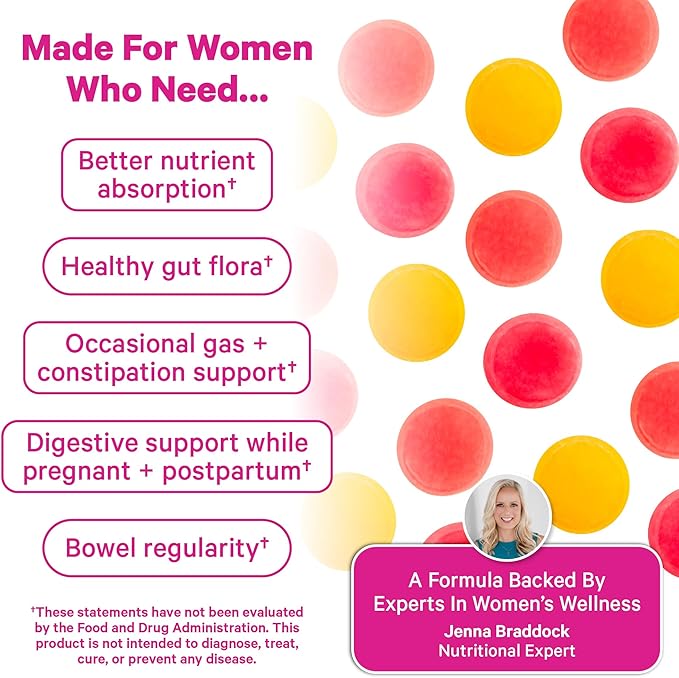 Pink Stork Prenatal Fiber Gummies for Women - 3g Prebiotic Inulin from Chicory Root - Natural Pregnancy &amp Postpartum Stool Softeners for Constipation &amp Digestive Health - 60 Vegan Fiber Chews