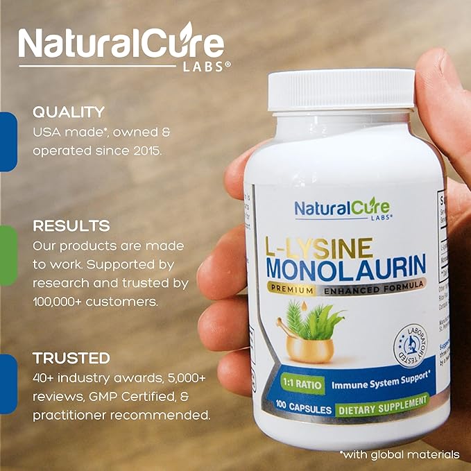 Natural Cure Labs Bundle: L-Lysine with Monolaurin + Clean L-Lysine