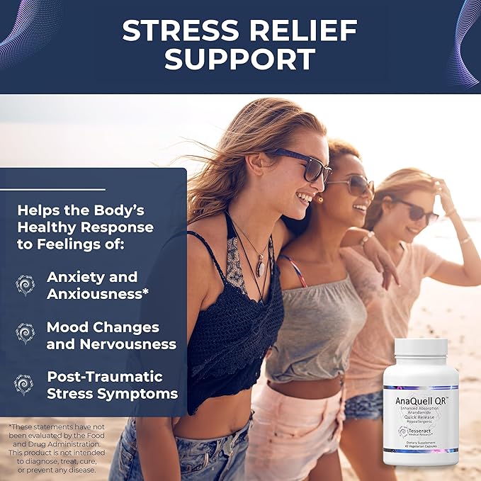 Tesseract Medical Research SafeCell S-Acetyl Glutathione Supplement for Neuro Health Support &amp AnaQuell QR Stress Relief &amp Mood Support Supplement