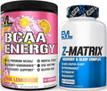 Evlution ZMatrix Magnesium and Zinc Post Workout Supplement (60 Servings) Plus Replenishing BCAAs Amino Acids Powder for Pre &amp Post Workout (Pink Lemonade 30 Servings)