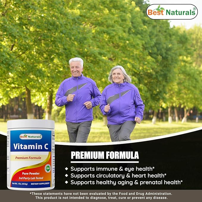 Best Naturals Lysine Powder 1 Pound &amp Vitamin C Powder 1 lb