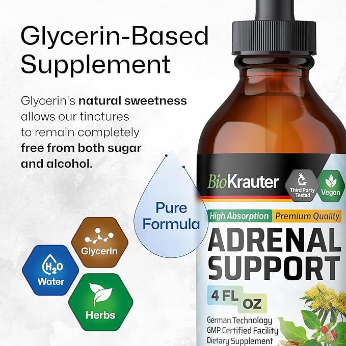 BIO KRAUTER Adrenal Support Tincture 4 Fl. Oz. &amp Ginkgo Biloba Tincture 4 Fl. Oz.