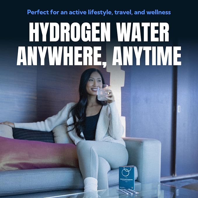 EVOLV Hydrogen Water Tablets – 12 PPM Molecular Hydrogen for Hydrogen-Rich Drinking Water - Powerful Antioxidant Support Boost Hydration &amp Immunity with Elemental Magnesium &amp Calcium - 30 Tab