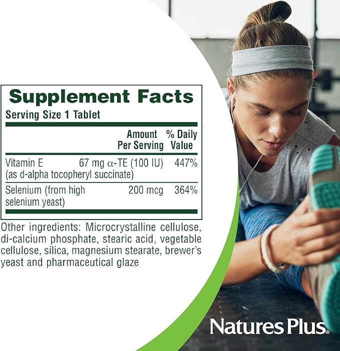 NaturesPlus Super Selenium Complex - 200 mcg 90 Vegetarian Tablets - Essential Mineral Supplement with Vitamin E - Promotes Healthy Thyroid - Antioxidant - Gluten-Free - 90 Servings
