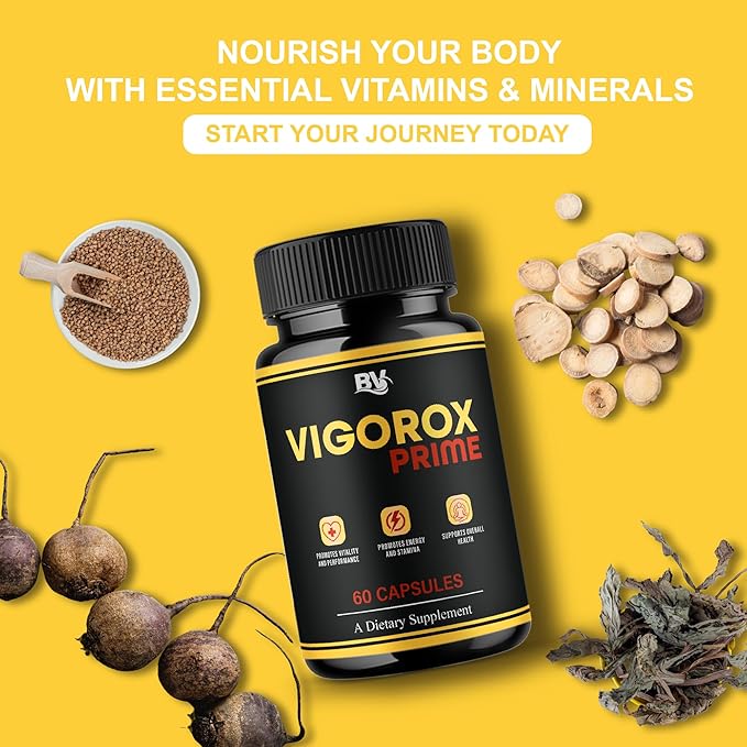 BLUE VIBE Vigorox Prime Maximum Strength Daily Overall Health Management Support Supplement Formula VigoroxPrime Premium Energy and Overall Support Supplement Pills (2 Pack - 120 Capsules)