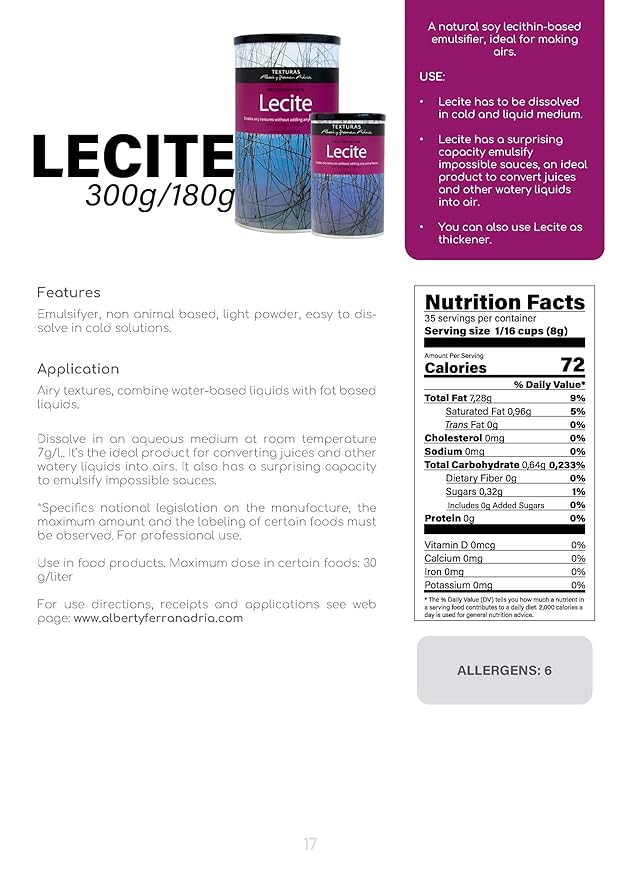 TEXTURAS | Lecite | Airy Textures | Emulsification | by Albert y Ferran Adria | 300 gr (10.6 oz)