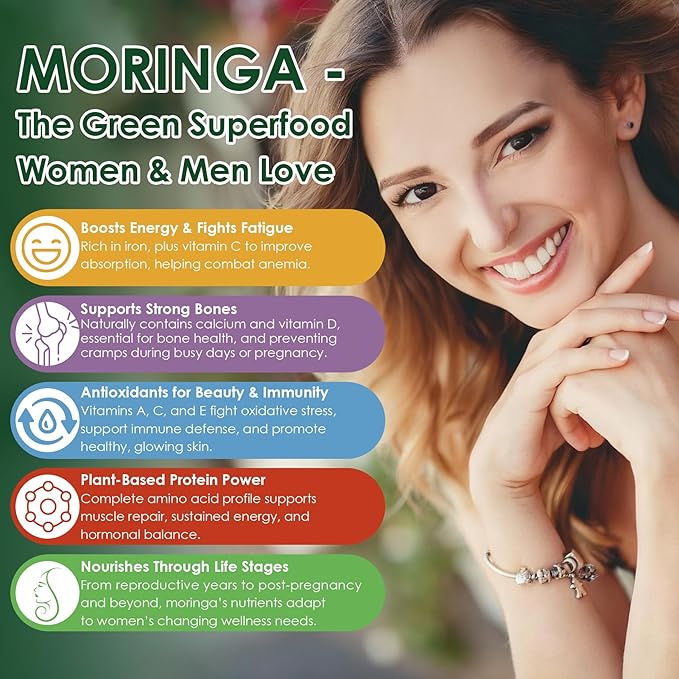 Moringa Gummies 1000mg for Women &amp Men Sugar-Free 13-in-1 Superfood with Turmeric Ashwagandha Trans-Resveratrol VB12 D3 Pure Moringa Leaf Supplement for Energy Immune SkinAntioxidant 60 C