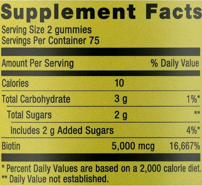 Spring Valley Biotin 5000mcg- Blueberry Flavor Hair Skin and Nails 150 Gummies (Pack of 1) Set by Basket Goods