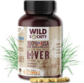 WILD SOCIETY - USA Grass Fed Beef Liver Capsules - 3000mg Max Strength for Energy Stamina Natural Detox Hair &amp Nail - Non GMO Allergen Free Beef Liver Supplement - 180 Desiccated Capsules
