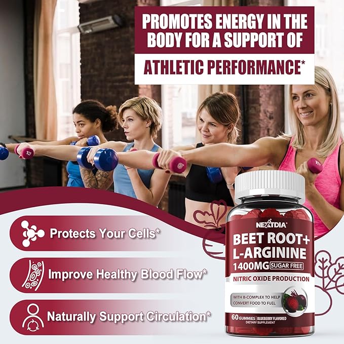 Sugar-Free CoQ10 200mg 100mg Filled Gummies + Nitric Oxide Beet Root Gummies 1200mg