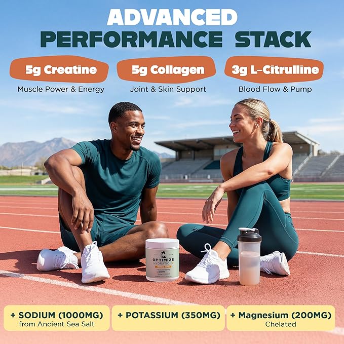 Optimize Minerals Tropical Surge Hydration | All in-One Supplement Pack Ionic Trace Mineral Blend Electrolyte and Micronutrient Support