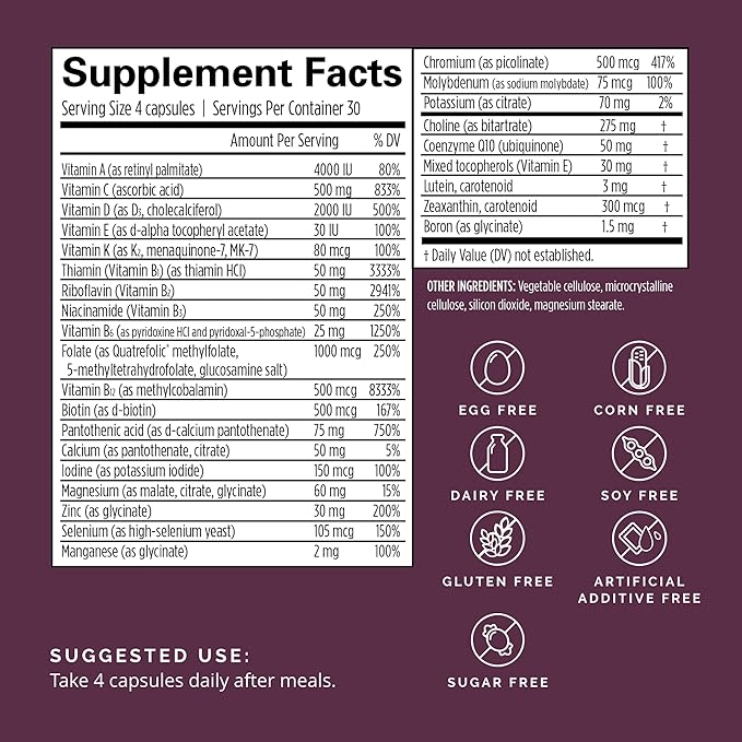 BRAINMD Dr Amen Smart Prenatal - 120 Capsules - Multivitamin for Mom &amp Baby Promotes Healthy Pregnancy &amp Growth &amp Development in Babies - Gluten-Free - 30 Servings