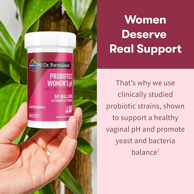 Garden of Life Dr Formulated Once Daily 3-in-1 Complete PrebioticsPostbiotics&ampProbiotics for WomenPRE+PRO+POSTBIOTIC Supplement for Women’s DigestiveImmune&amp Vaginal Health 30 Count (Pack o