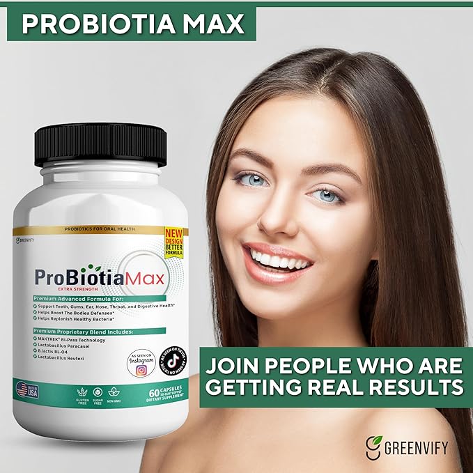 ProBiotia Max 40 Billion CFU Extra Strength Oral Probiotic Supplement 60 Capsules Supports Teeth and Gum Health Gluten Free (2)