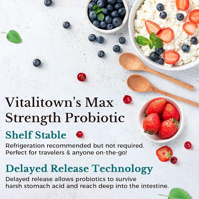 Vitalitown Probiotic + Vitamin D3 K2 Bundle (Pack of 2) | Probiotics 120 Billion CFUs (Item 1) &amp Vitamin D3 10000 IU Vitamin K2 (MK7) 200 mcg (Item 2) | 30 Probiotic Capsules &amp 90 Capsules