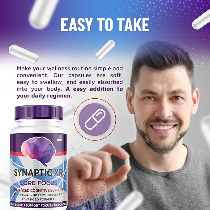 (3 Pack) Synaptic XR Capsules SynapticXR Synaptic XR Core Focus Synaptic XR Brain Caps Synaptic XR Synaptic XR Advanced Formula 180 Capsules for 3 Months