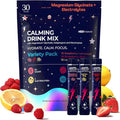 Calm Magnesium Glycinate Powdered Drink Mix with Electrolytes – Sugar Free with Ashwagandha L-Theanine Vitamin B6 &amp GABA – Cortisol Support Stress Relief Hydration &amp Focus - 30 servings (V
