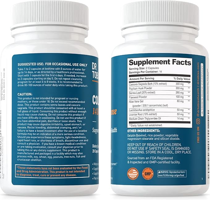 Dr. Tobias Vegan Omega 3 Algae Oil and Colon 14 Day Cleanse for Improved Digestion Gut &amp Immune Support and Overall Health